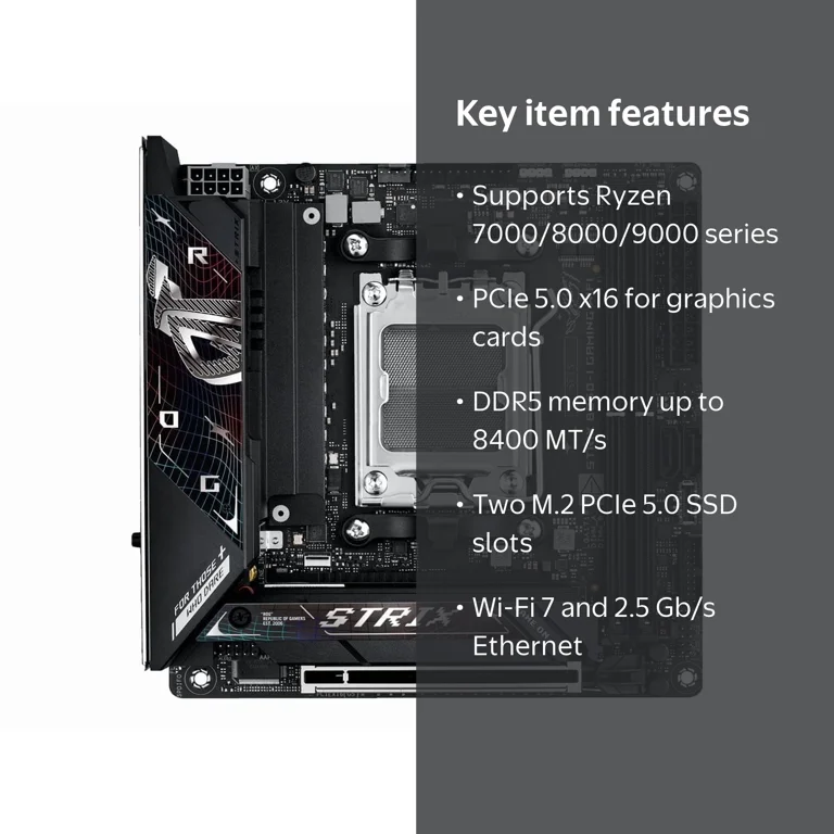 ASUS, Motherboard, B850-I, WiFi 7, AMD AM5, Mini ITX - Walmart.com