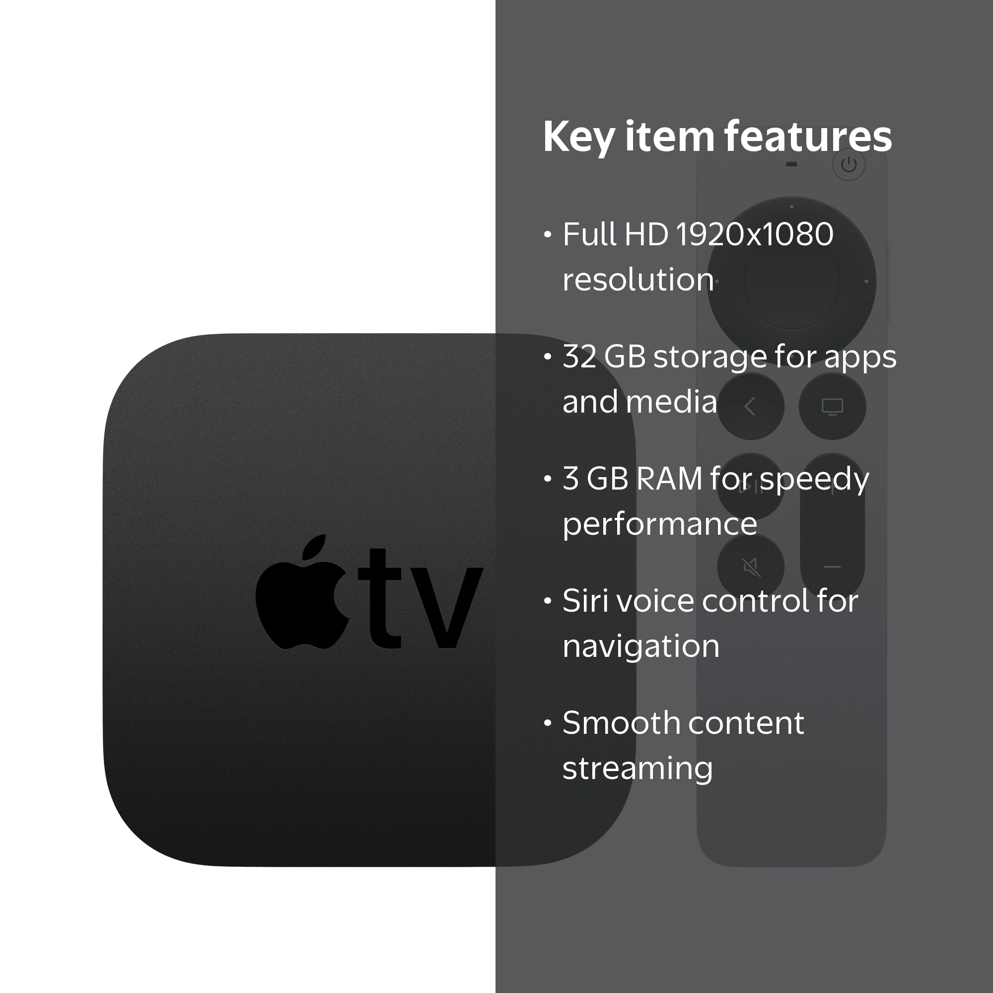 Apple TV 4K 32GB (2nd Generation) Wireless LAN, HDR Streaming