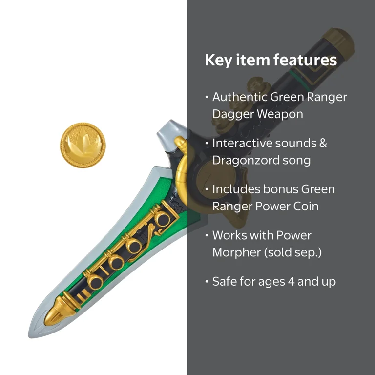 Power Rangers, Role Play, Dragon Dagger, Green Ranger with Sounds