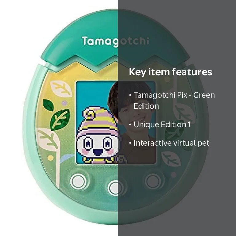 BANDAI HOBBY, TAMAGOTCHI PIX GREEN, 1, Green Electronic Pet