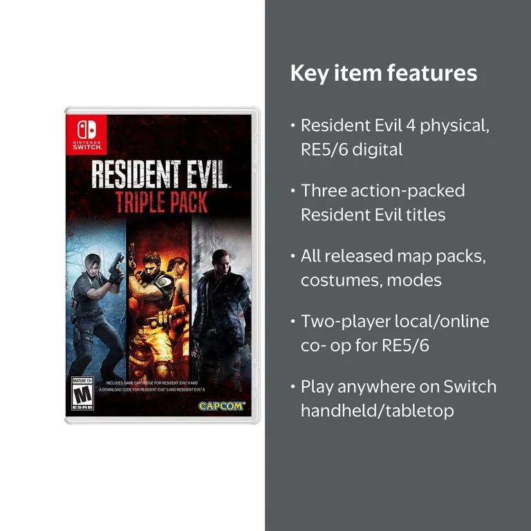 Capcom Resident Evil Triple Pack RE4, RE5, RE6 for Nintendo Switch