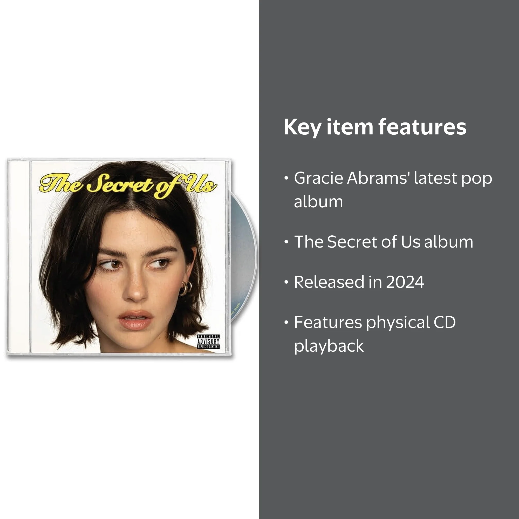 Gracie Abrams, The Secret of Us - CD, 2024 release - Walmart.com