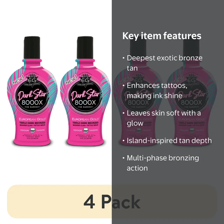 4 pack) European Gold Dark Star 8000x Triple Dark Bronzing Body