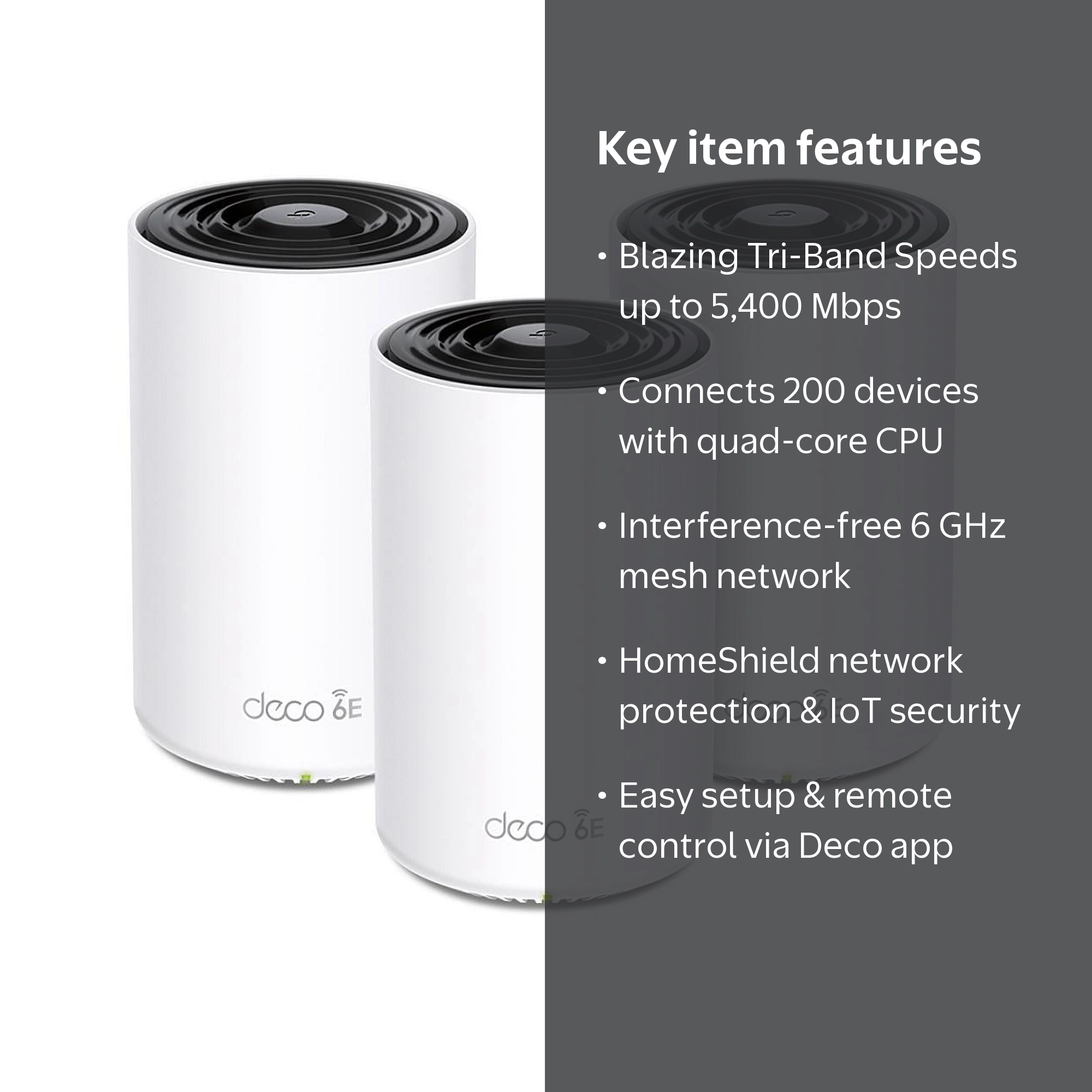 TP-Link, Deco XE75 Wi-Fi 6E Router, Tri-Band Mesh with 6 GHz