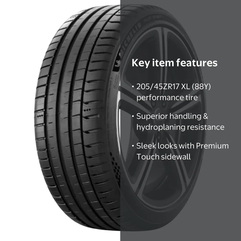 Michelin Pilot Sport 5 Summer 205/45ZR17/XL (88Y) Tire - Walmart.com