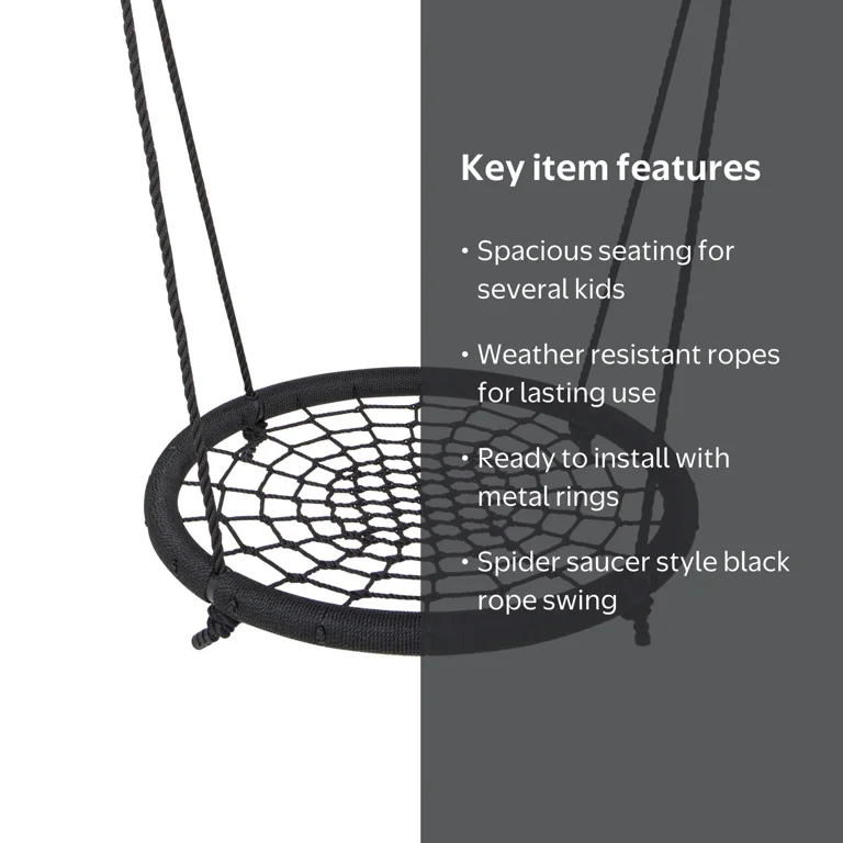 Lifetime Rope Spider Saucer Swing for Swing Sets in Black (90850