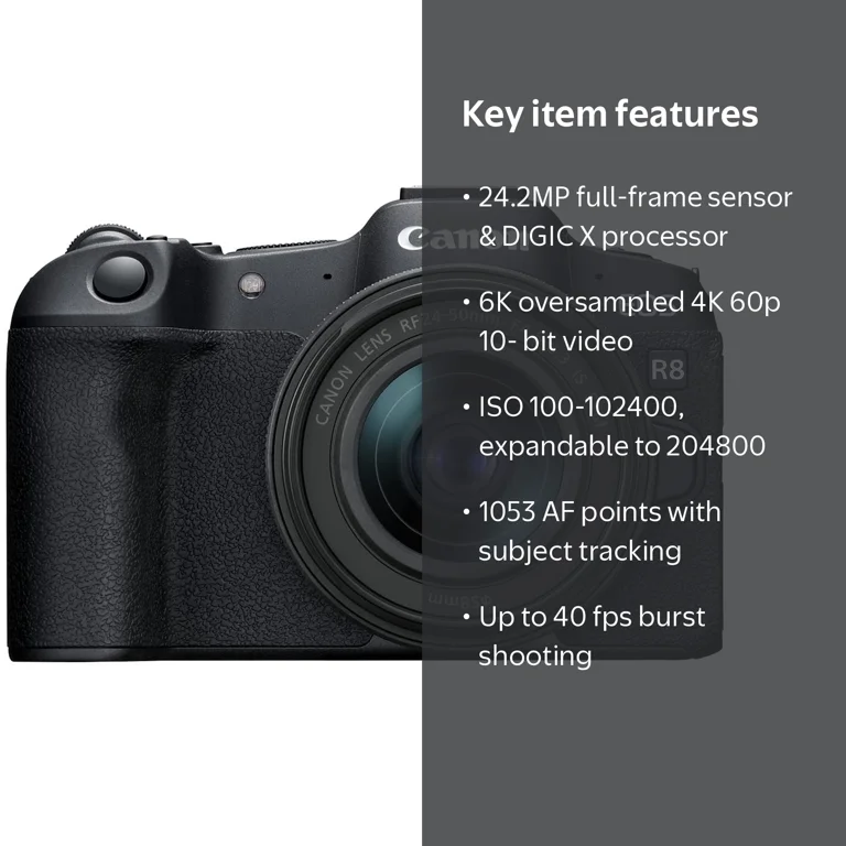 Canon EOS R8 Full-Frame Mirrorless Camera with RF 24-50mm f/4.5