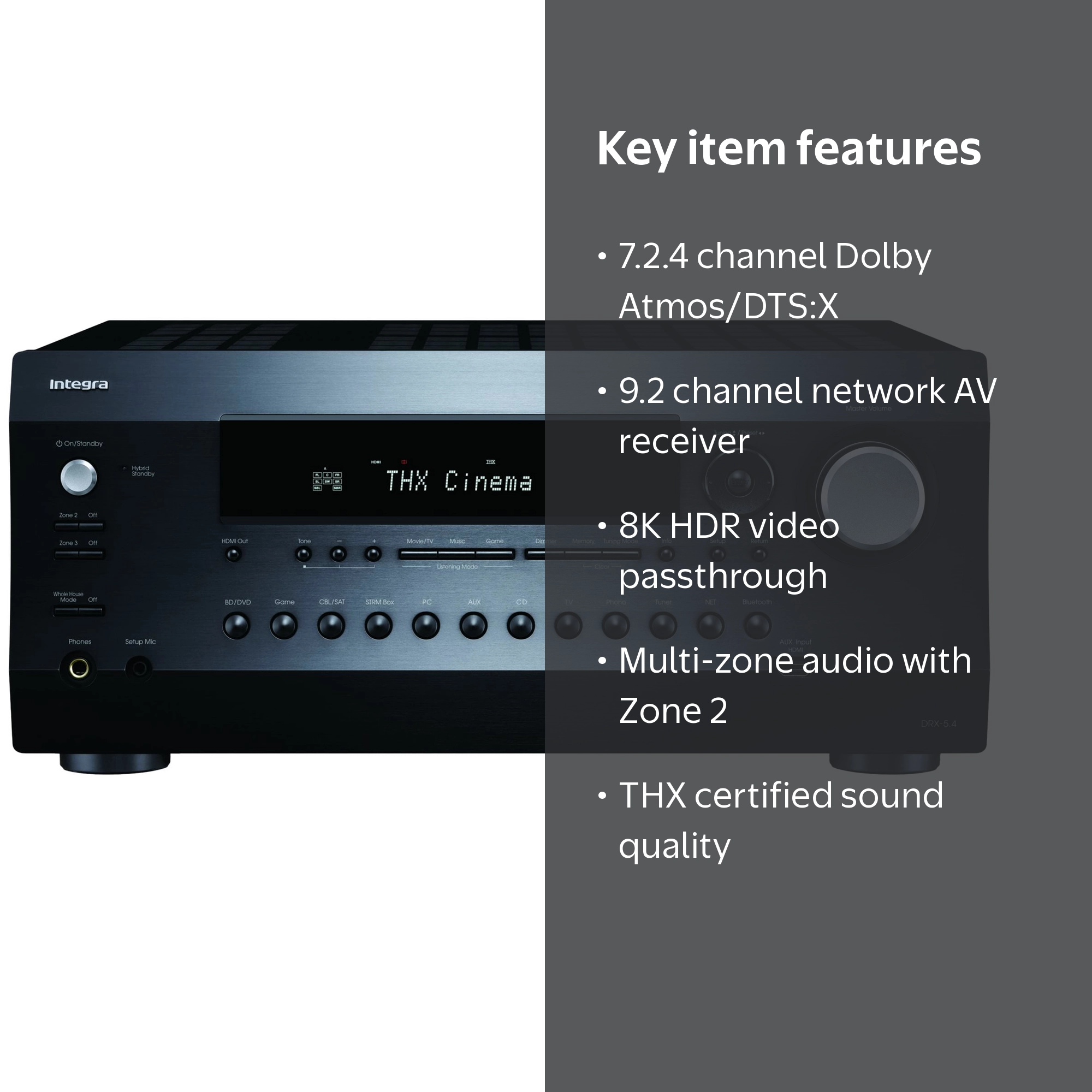 その他 D-Again THE 4th UNIT FIVE Integra - DRX-5.4 - THX 9.2 Channel Network 8K AV Receiver - Black