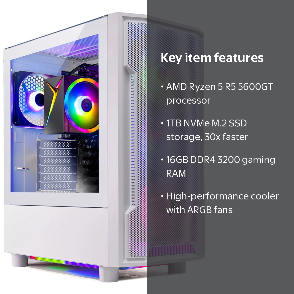 Skytech Archangel Gaming PC Desktop AMD Ryzen 5 R5 5600GT 1TB NVMe