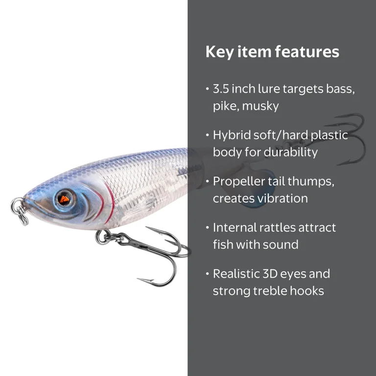 Walmart - Ozark Trail 3.5 Topwater Prop Bait Fishing Lure