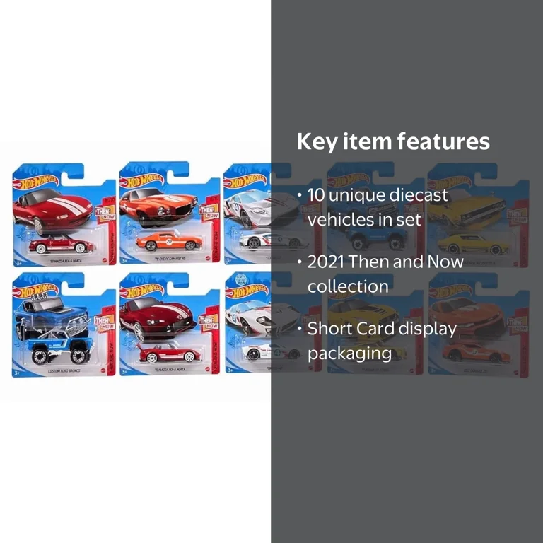 Hot Wheels 2021 Then and Now Complete Set of 10 Diecast Vehicles 1