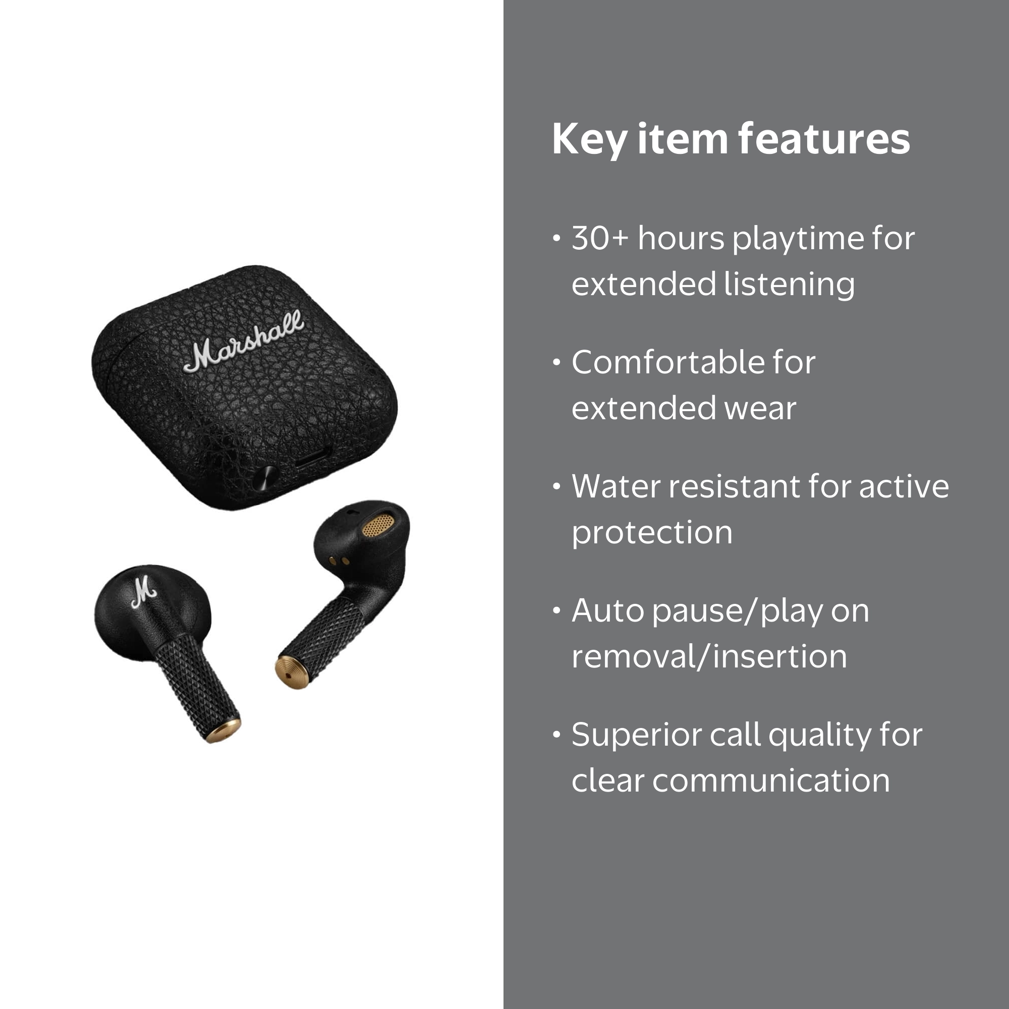 Marshall MINORIVBT Minor IV Wireless Earbuds - Black - Walmart.com