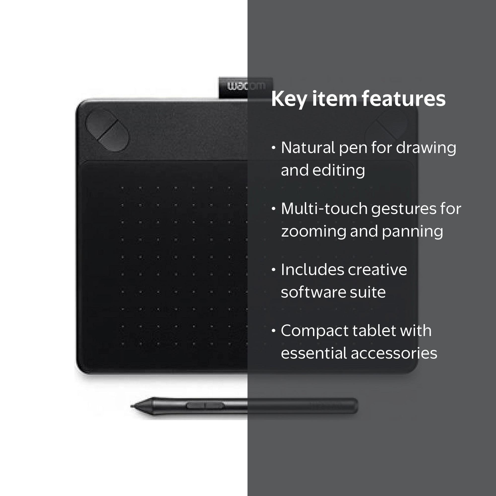 Wacom Intuos PHOTO Pen & Touch Tablet, Black, Small, Software