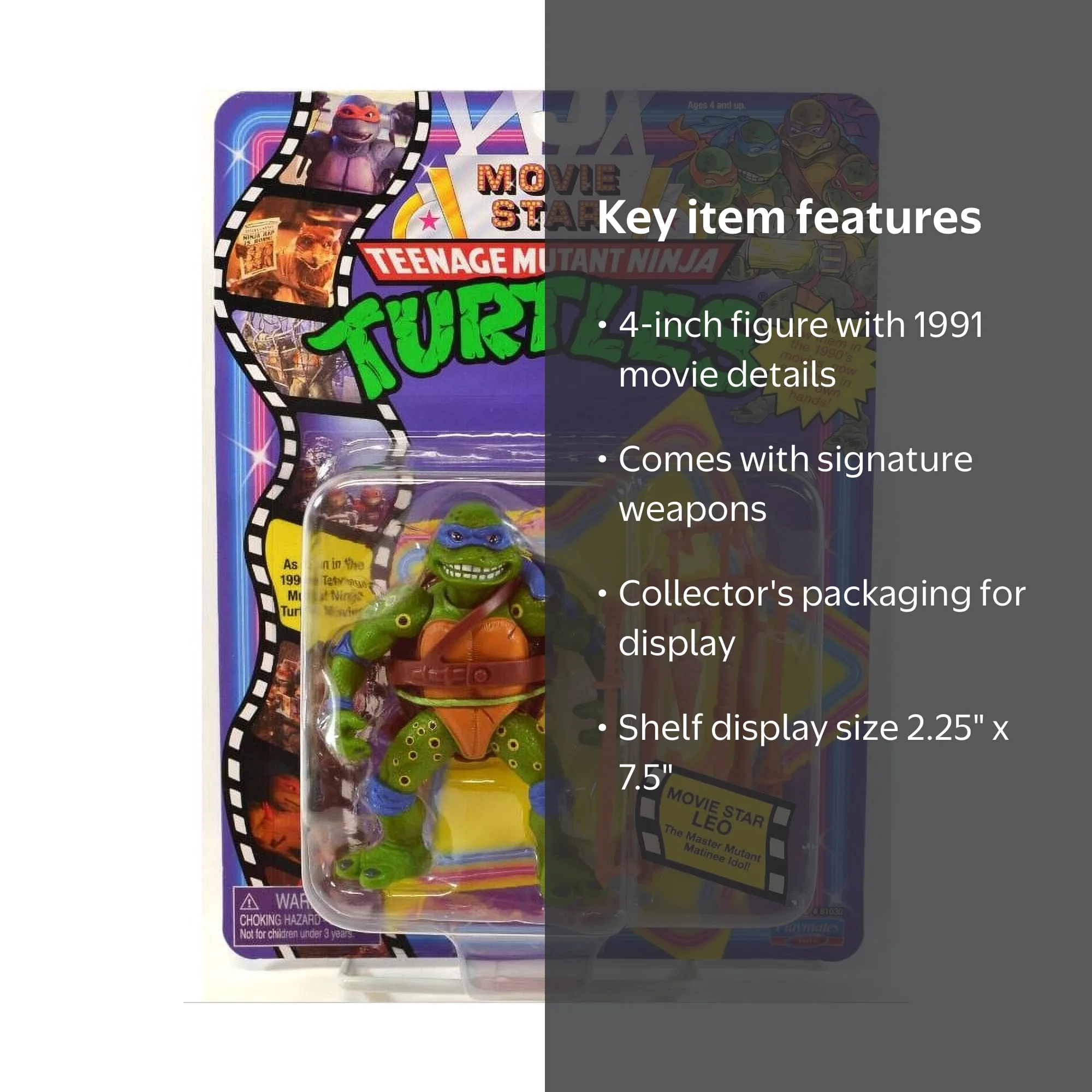 Teenage Mutant Ninja Turtles Action Figure, Movie Star Leo, 4-inch