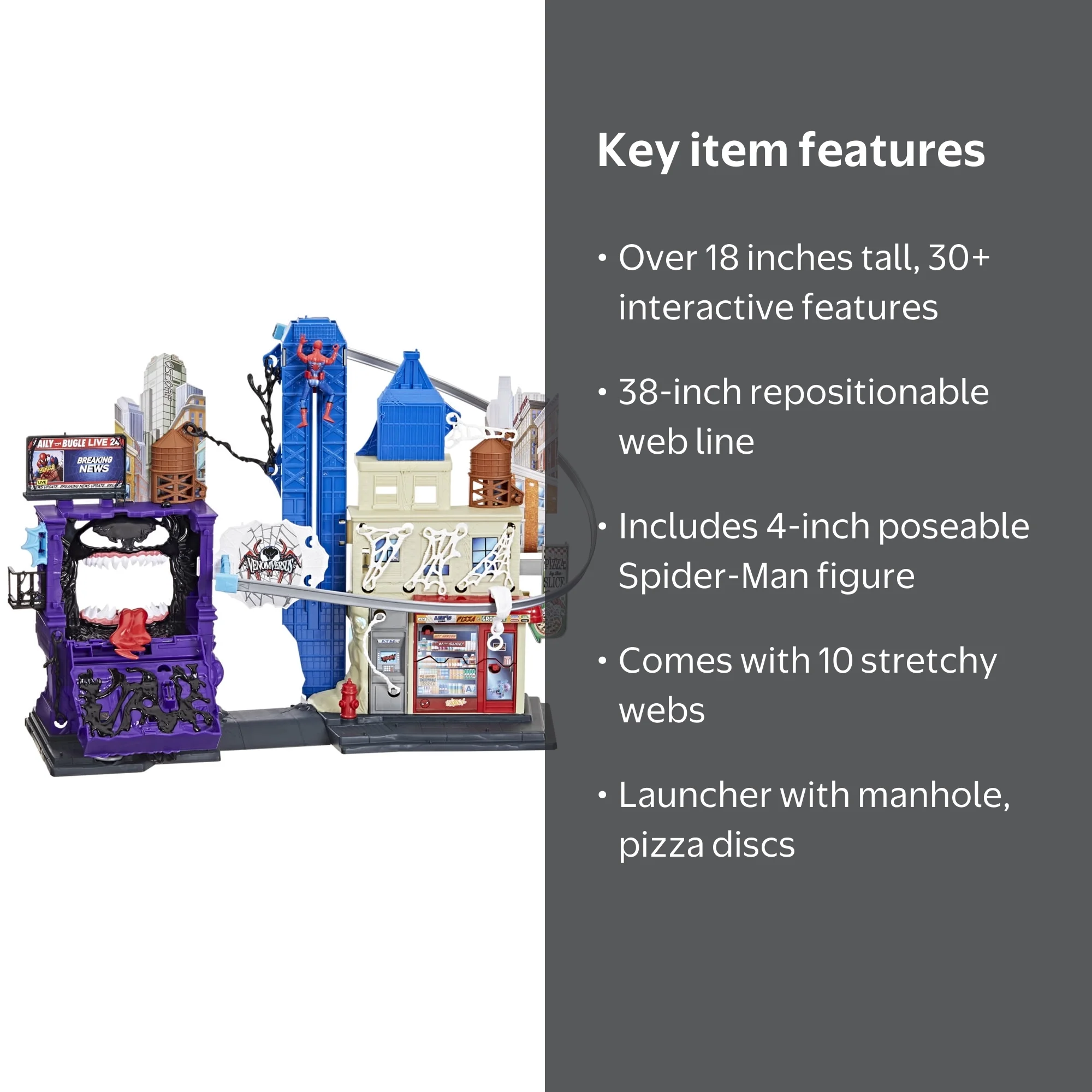 Marvel Spider-Man VenomVersus Web Slinging City Playset for Kids
