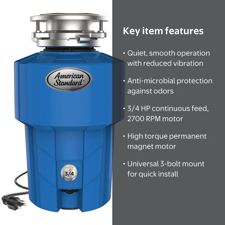 American Standard Elite ASE90 3/4 HP Continuous Feed Garbage