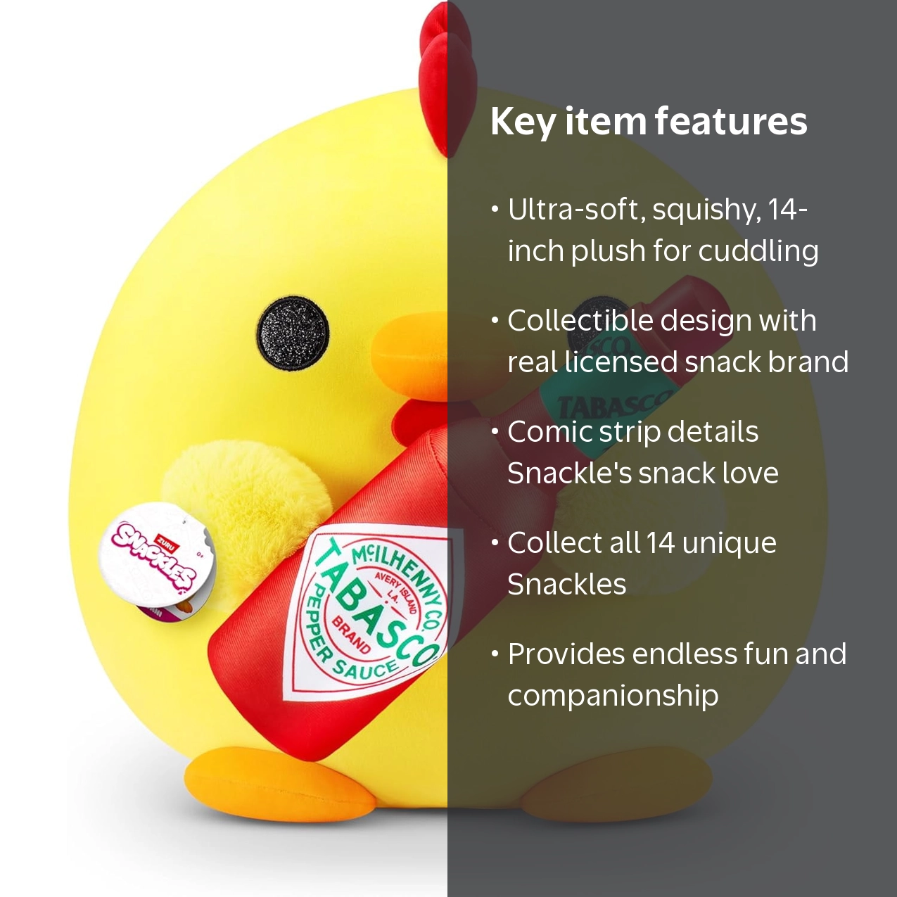 万*鶏様 スペシャル！チンストガチャポケ、台襟クルーザージャケット20s30sヴ ZURU Snackles Chicken Toy Plush Dani, Super Soft 14-inch Stuffed
