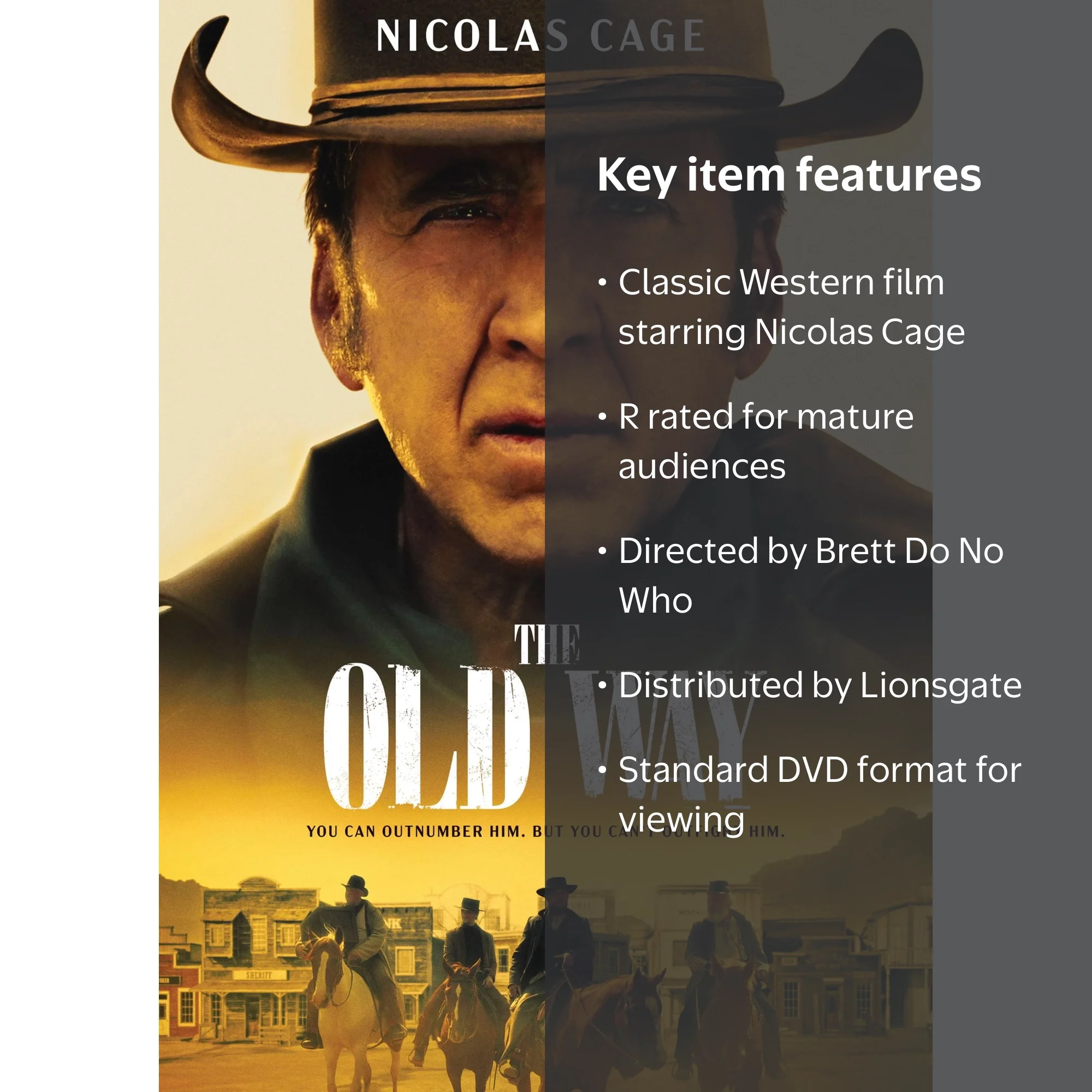 Lionsgate The Old Way DVD Western Nicolas Cage Colton Briggs
