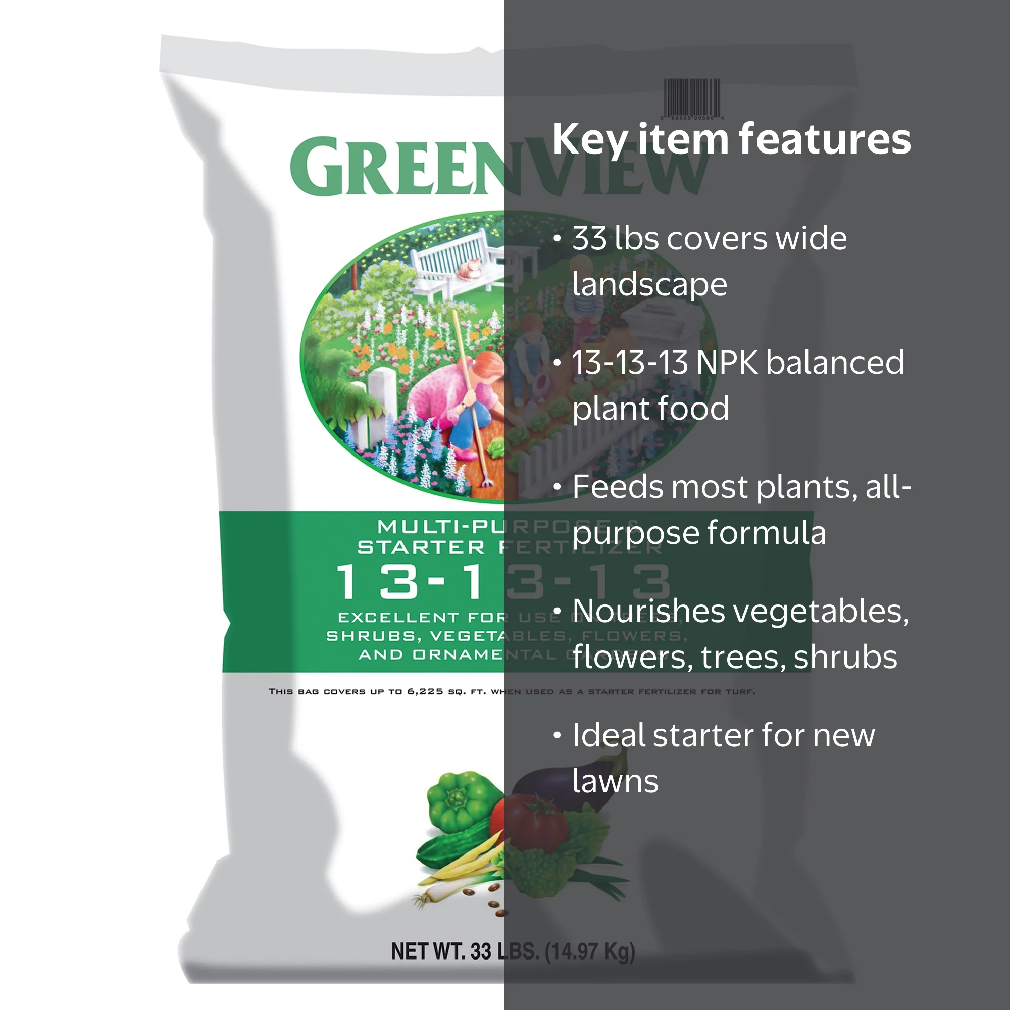 GreenView Multi-Purpose & Starter Fertilizer 13-13-13, Feed Soil
