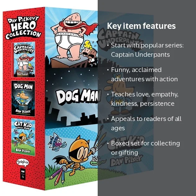 Dav Pilkey, Hero Collection 3-Book Boxed Set, Hardcover, ISBN