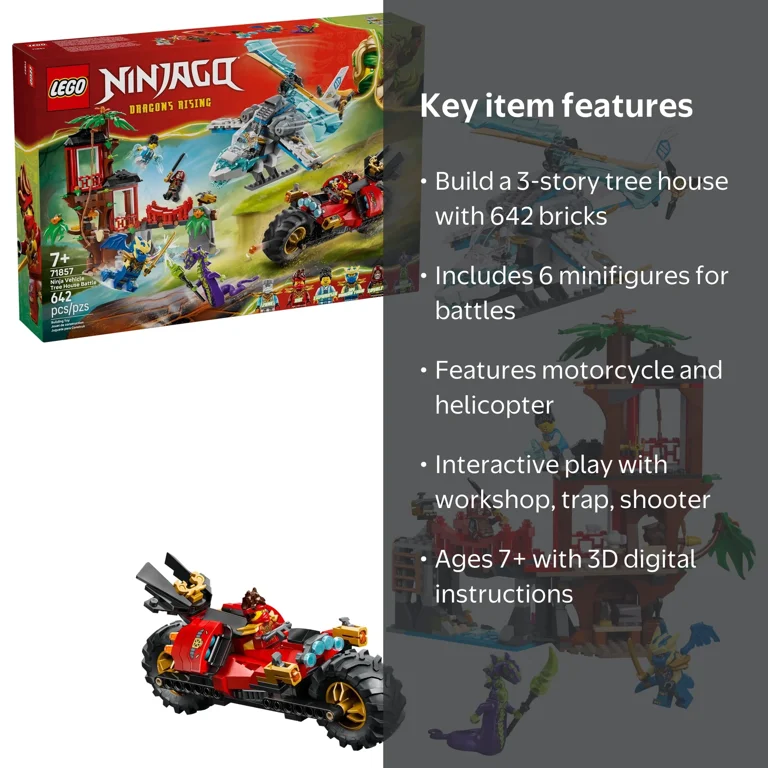 LEGO NINJAGO Ninja Vehicle Tree House Battle Playset for Kids 7+