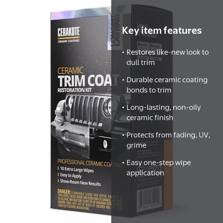 Cerakote Ceramic Trim Coat Restoration Kit, 1 Vehicle Kit, Black