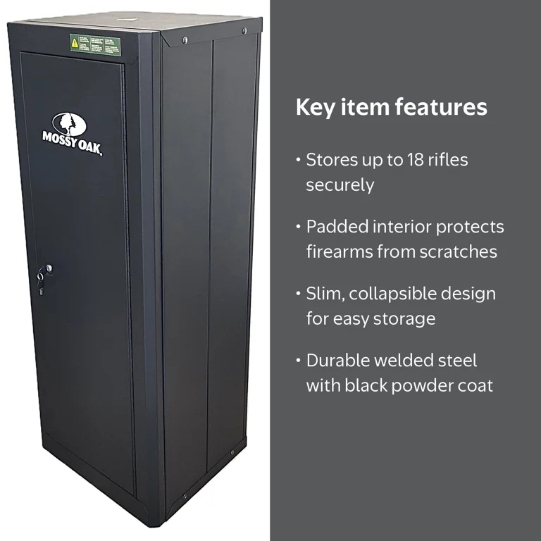 Mossy Oak 18-Gun Collapsible Rifle Security Cabinet with Key Lock