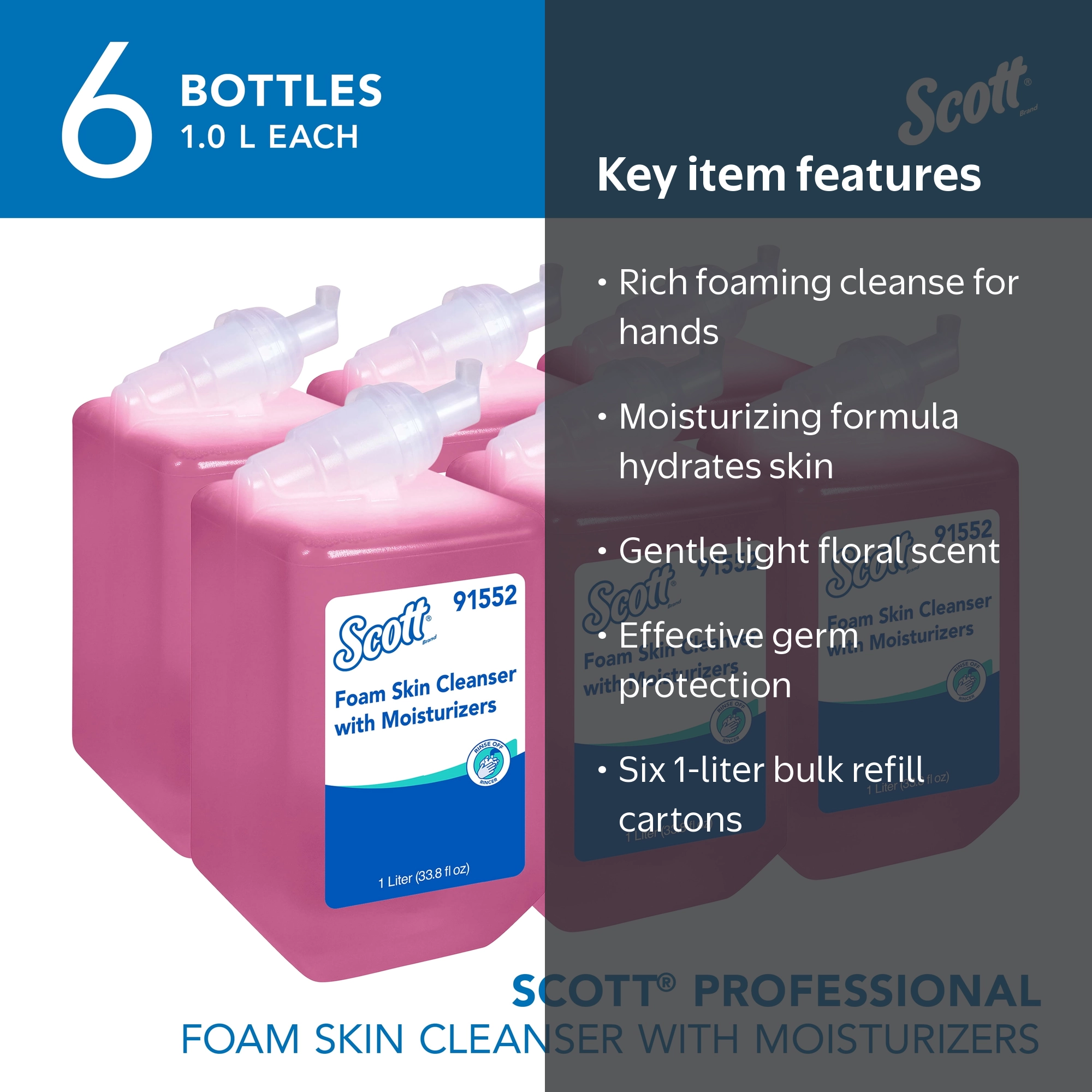 Kimberly-Clark Luxury Foam Skin Cleanser, Moisturizing, 1L, Mild