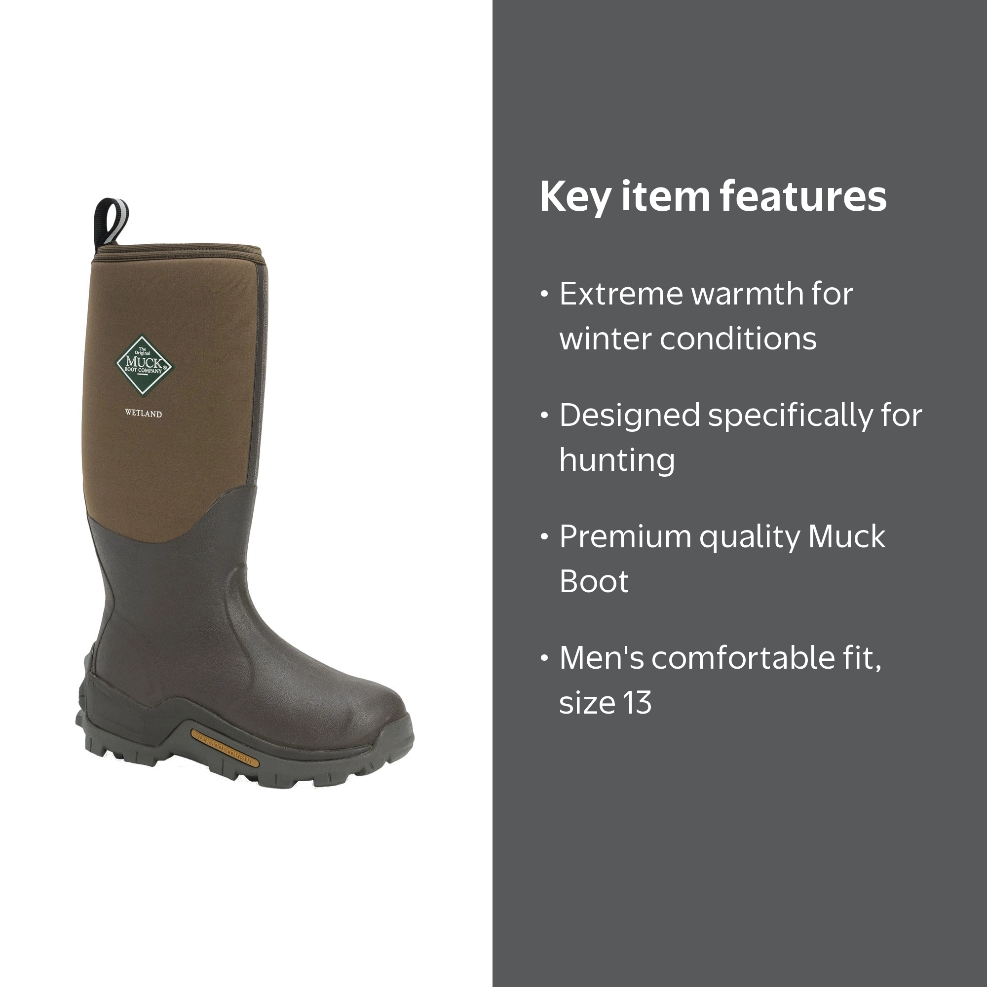 Muck Boot Mens Wetland Premium Hunting Waterproof Winter 13 