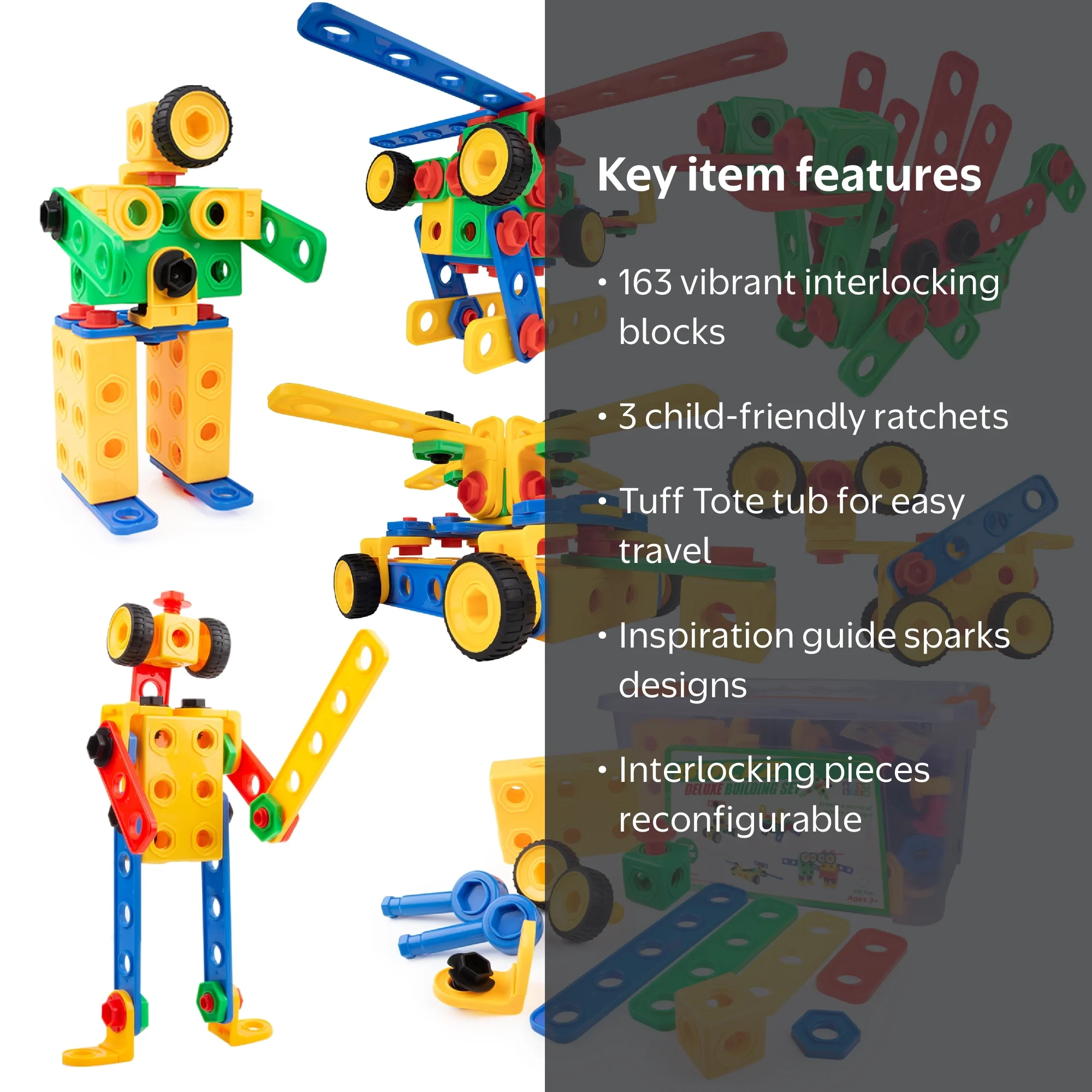 USA Toyz, Boltz Learning Resources Toy Box Building Toys, 163 pcs