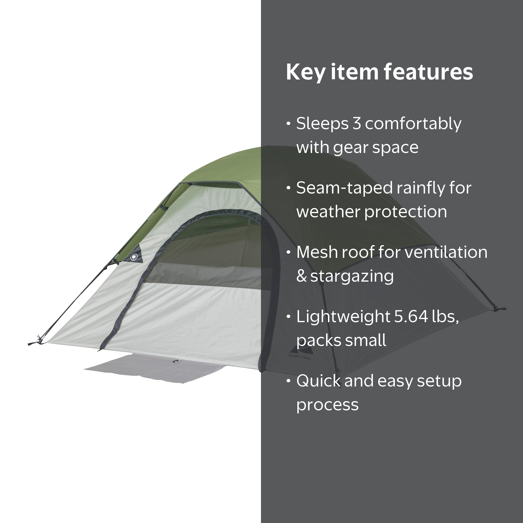 3-Person Dome Camping Tent 7' x 7' Weatherproof Setup - Walmart