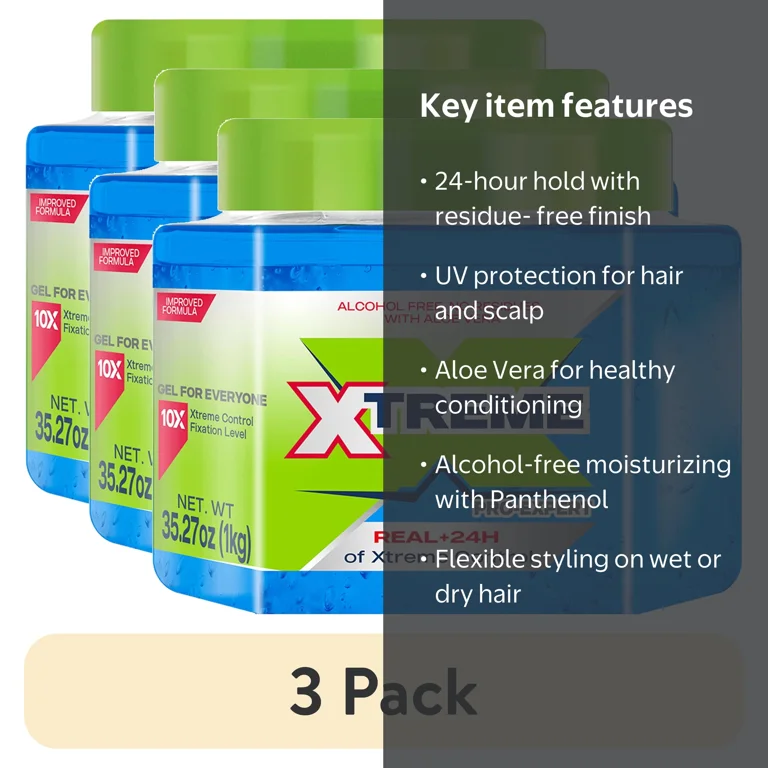 3 pack) Xtreme Professional Jumbo Blue UV Protection Styling Hair