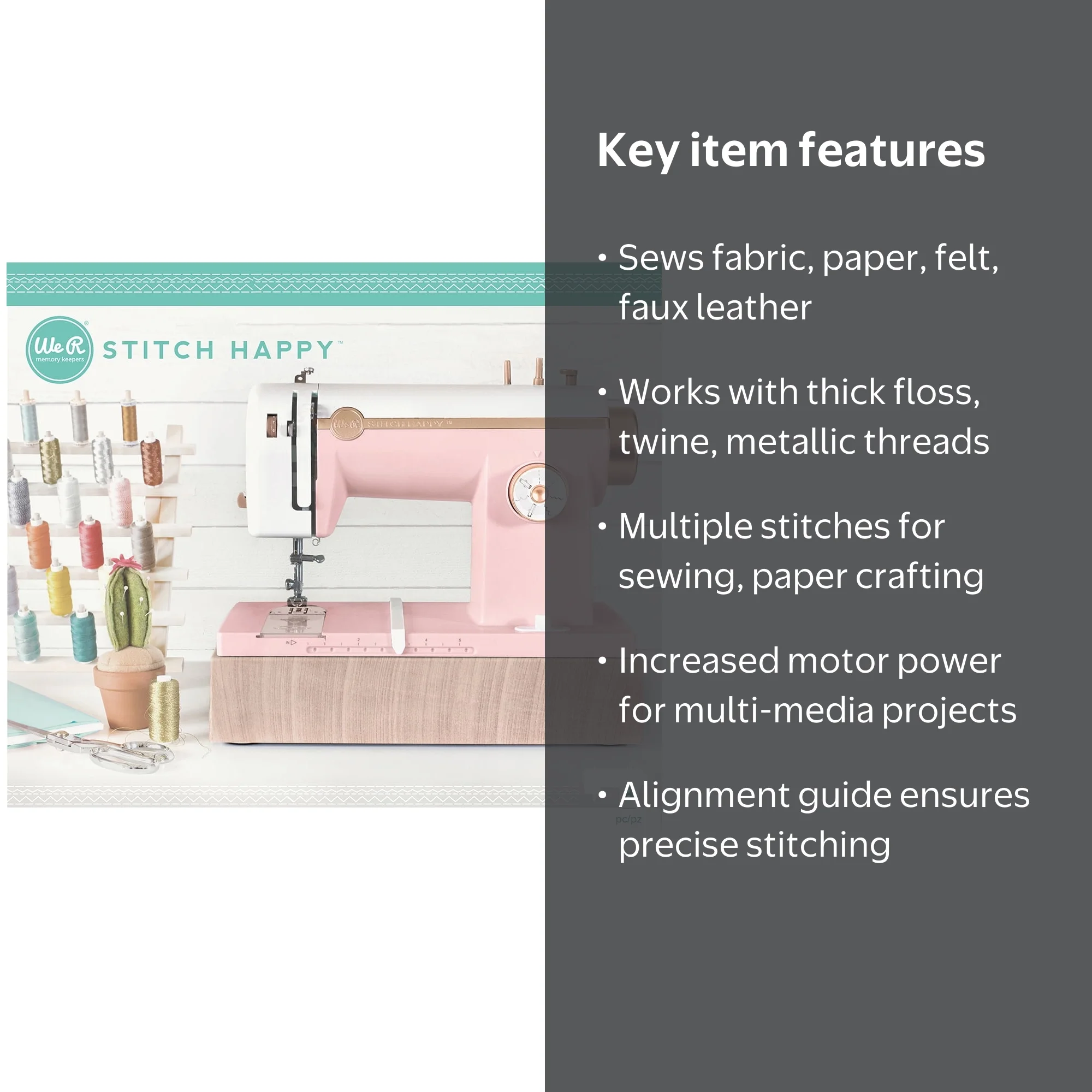 We R Stitch Happy Multi Media Sewing Machine US Adaptor-Pink