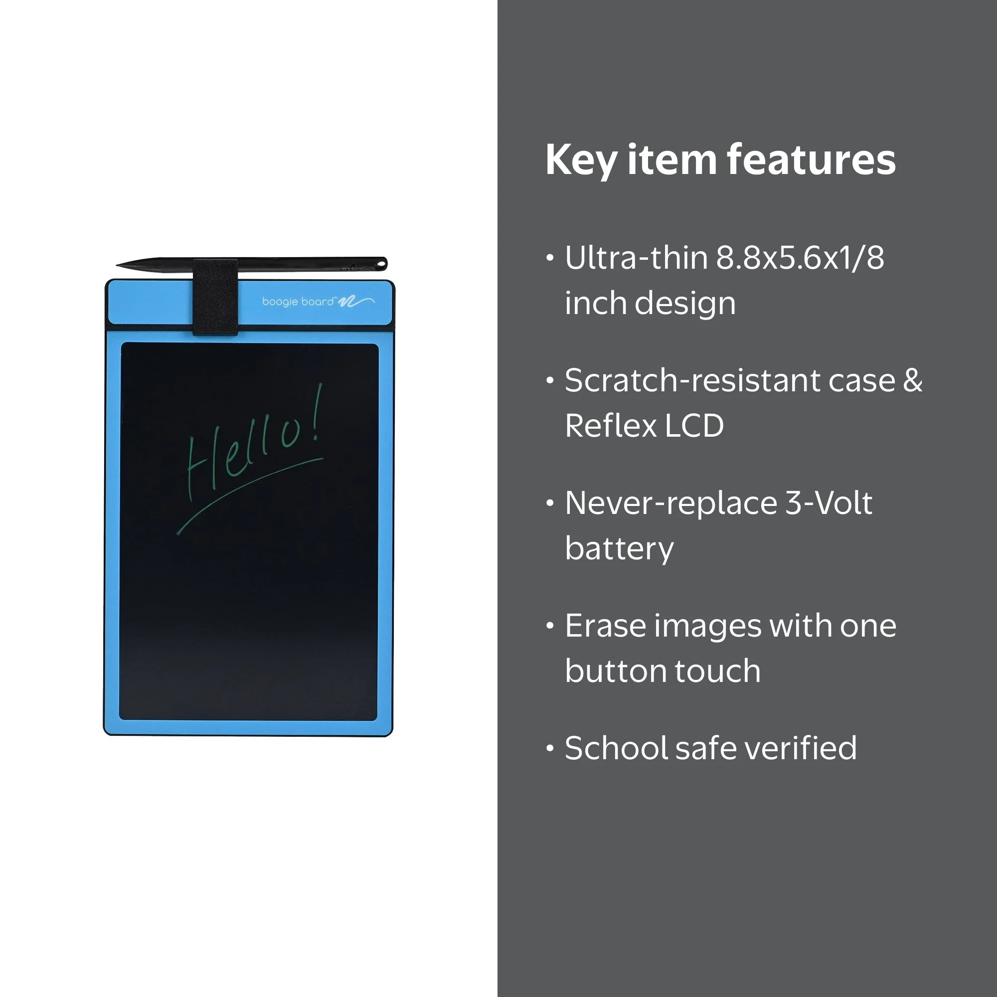 BOOGIE BOARD, Reusable Writing Tablet, PT01085CYAA02, Blue