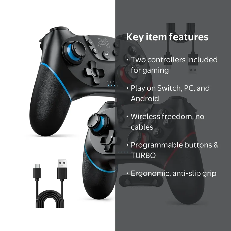 Fousixdi Wireless Controller for Switch 2/Switch/Lite/OLED, 2pk