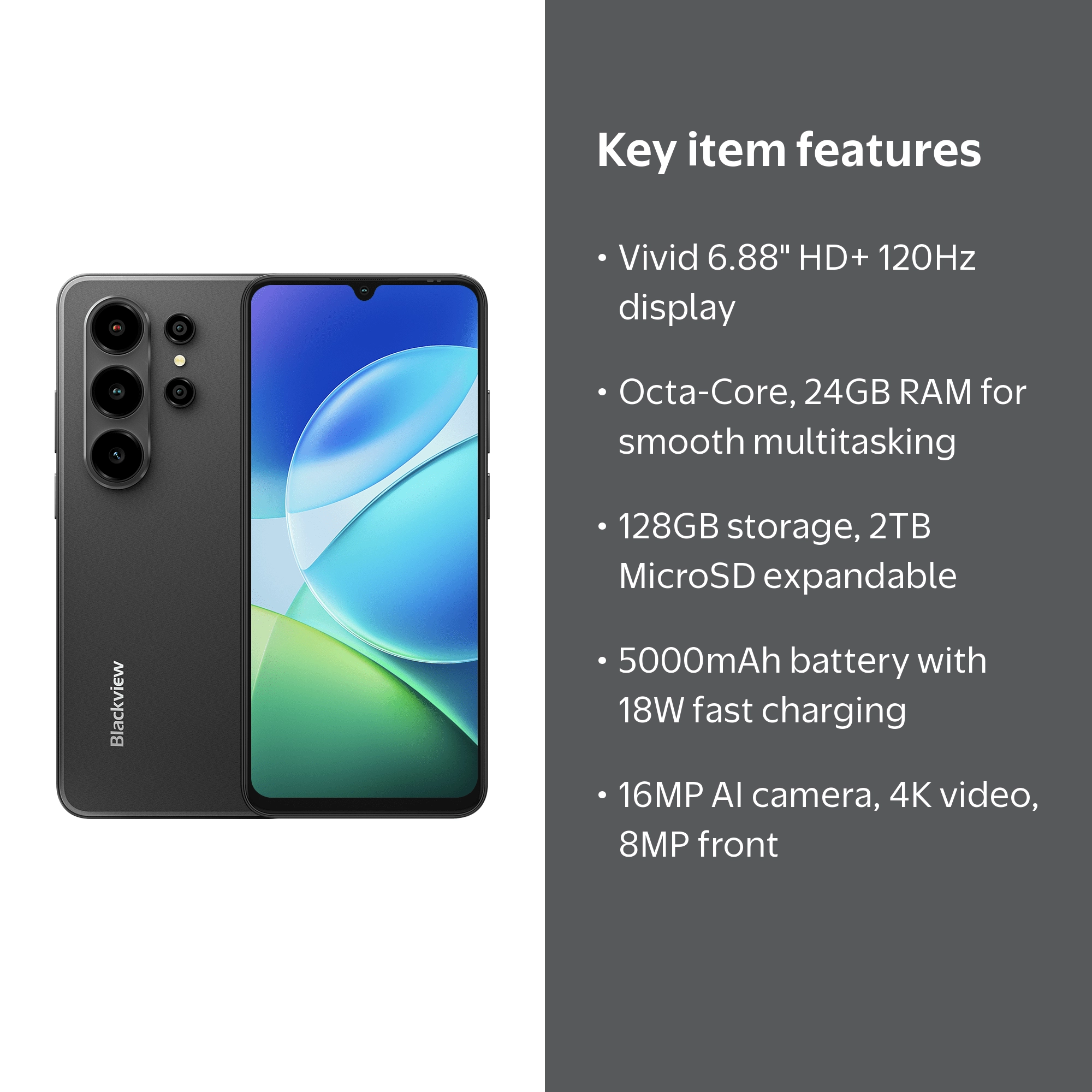 Blackview Shark 6 Unlocked Android Phones 5G (2025), Android 15