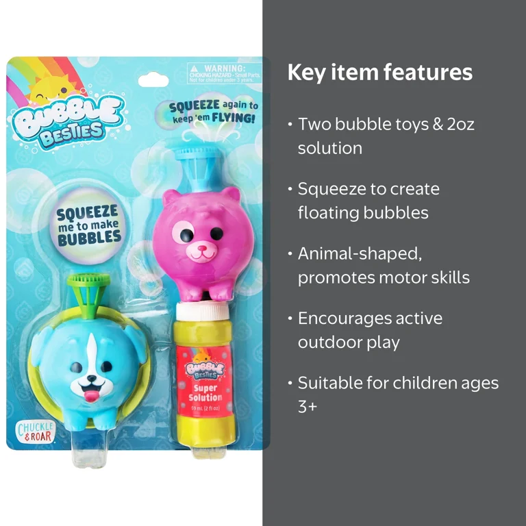 Chuckle & Roar Bubble Besties Bubble Blowing Toy for Children Ages