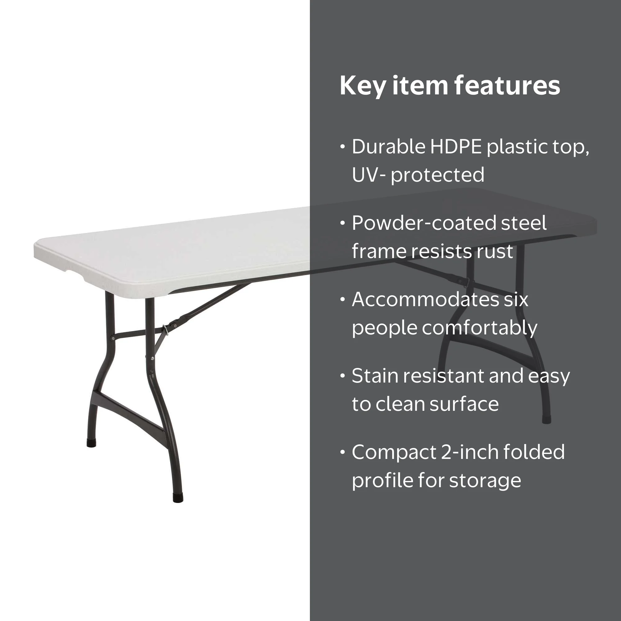 Lifetime 6ft Heavy-Duty Lightweight Plastic Folding Table