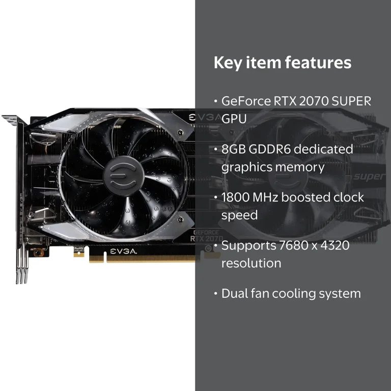EVGA 8GB GeForce RTX 2070 Super XC Ultra Overclocked Graphics Card