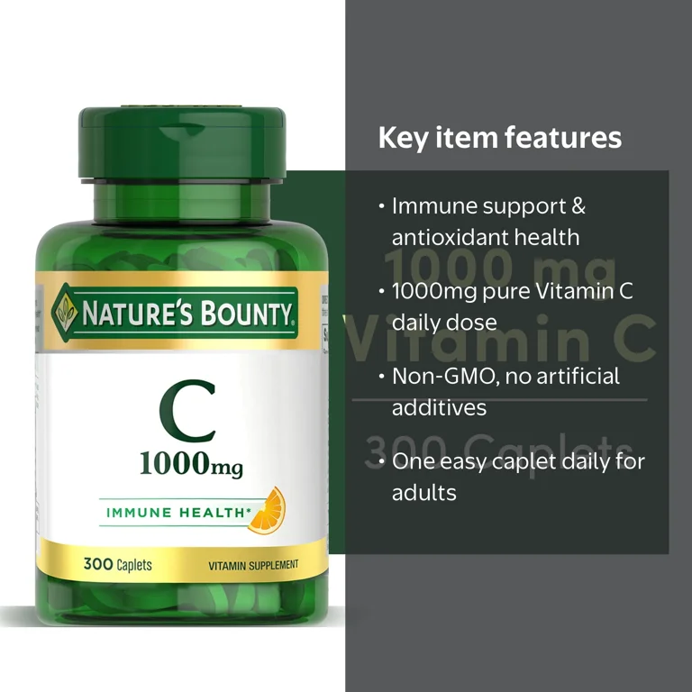 nature's bounty glp-1 SUPPLEMENT One 300 count bottle of Natures Bounty 1000 mg Vitamin C Supplements Daily Vitamin C supplement supports immune system and antioxidant health (1) Non GLP-1 Natural Booster Single Bottle