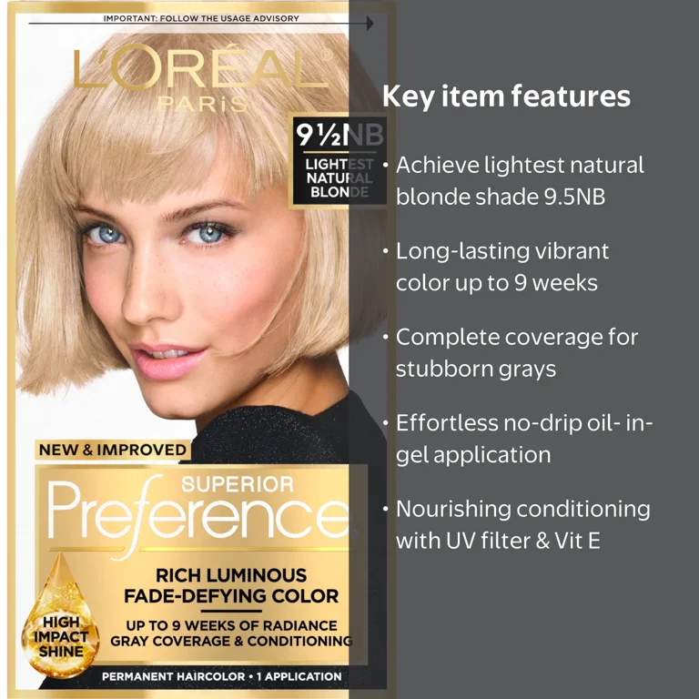 L'Oreal Paris Superior Preference Hair Color Kit, 9.5NB Lightest