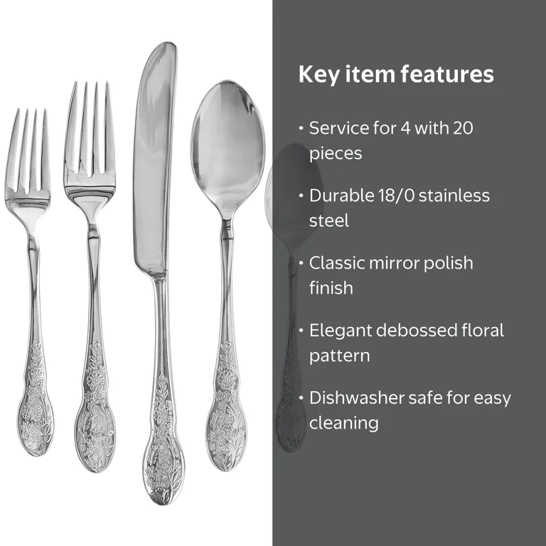 The Pioneer Woman カトラリーセット 20点 The Pioneer Woman Mazie Flatware Set, 20-Piece, Service for 4