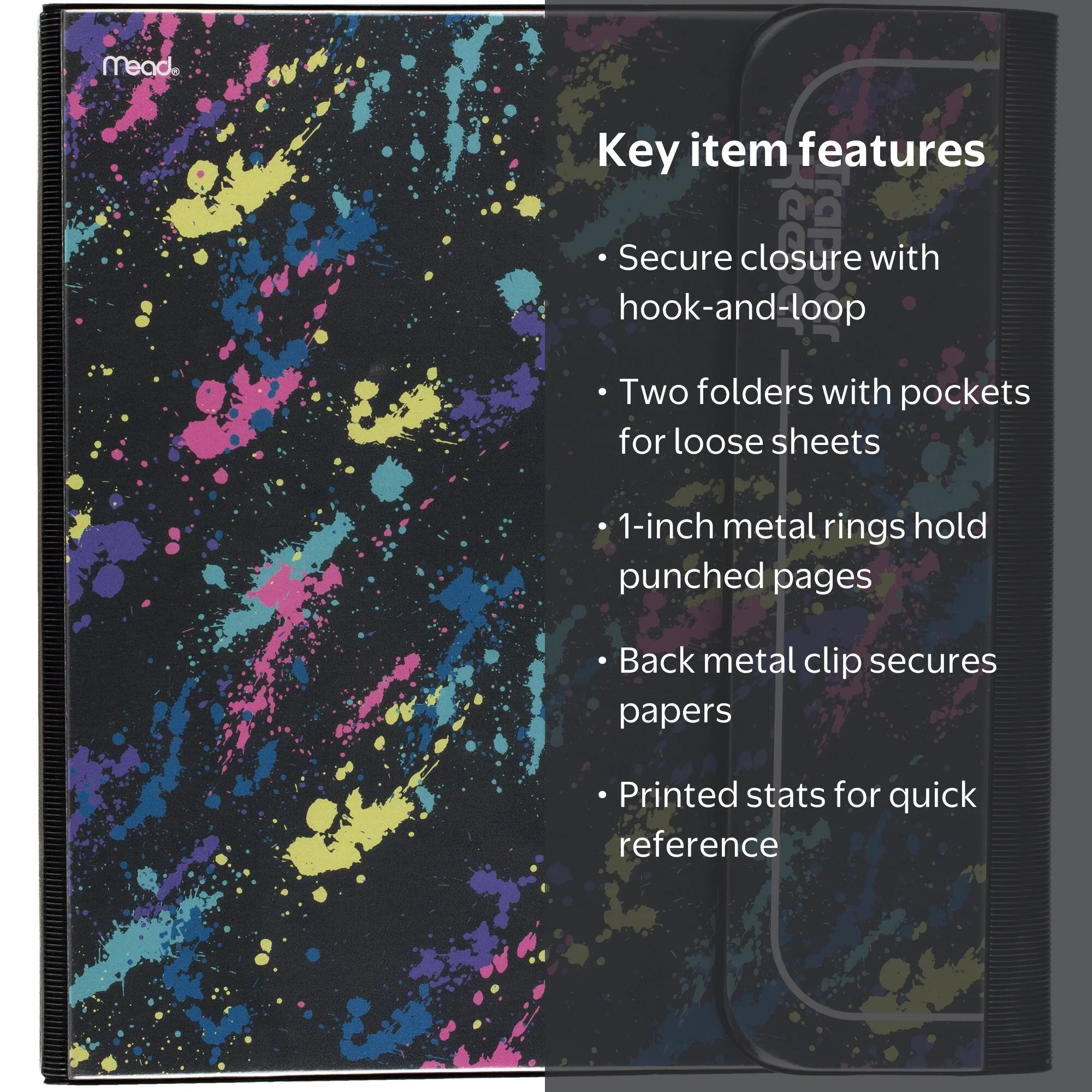 筆記具 rin kondo Trapper Keeper® Binder, Paint Splatter | Trapper Keeper | Mead