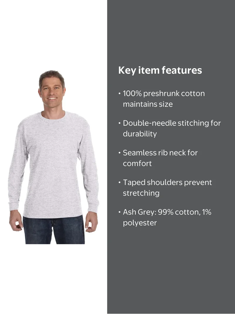 SEE SEE BASIC LS TEE ASH GREY Ash Grey - Adult Long Sleeve Shirt