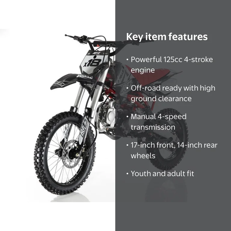 2023 Apollo DB X18 125cc Dirtbike RFZ Racing Vitacchi for Youth