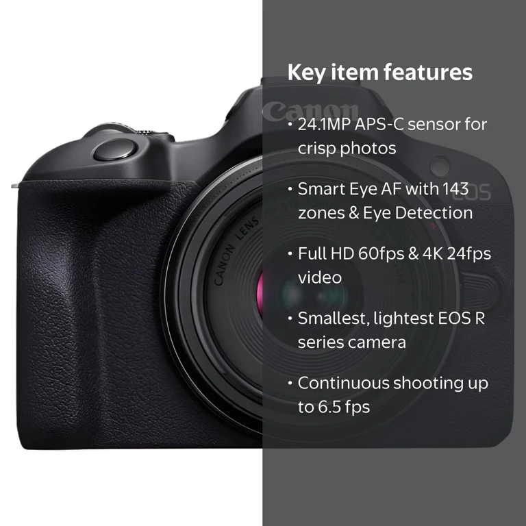 Canon EOS R100 Mirrorless Camera Body with 18-45mm Lens - 6052C012
