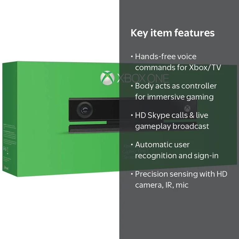 Microsoft Xbox One Kinect Sensor (Restored), for Xbox One, Smart