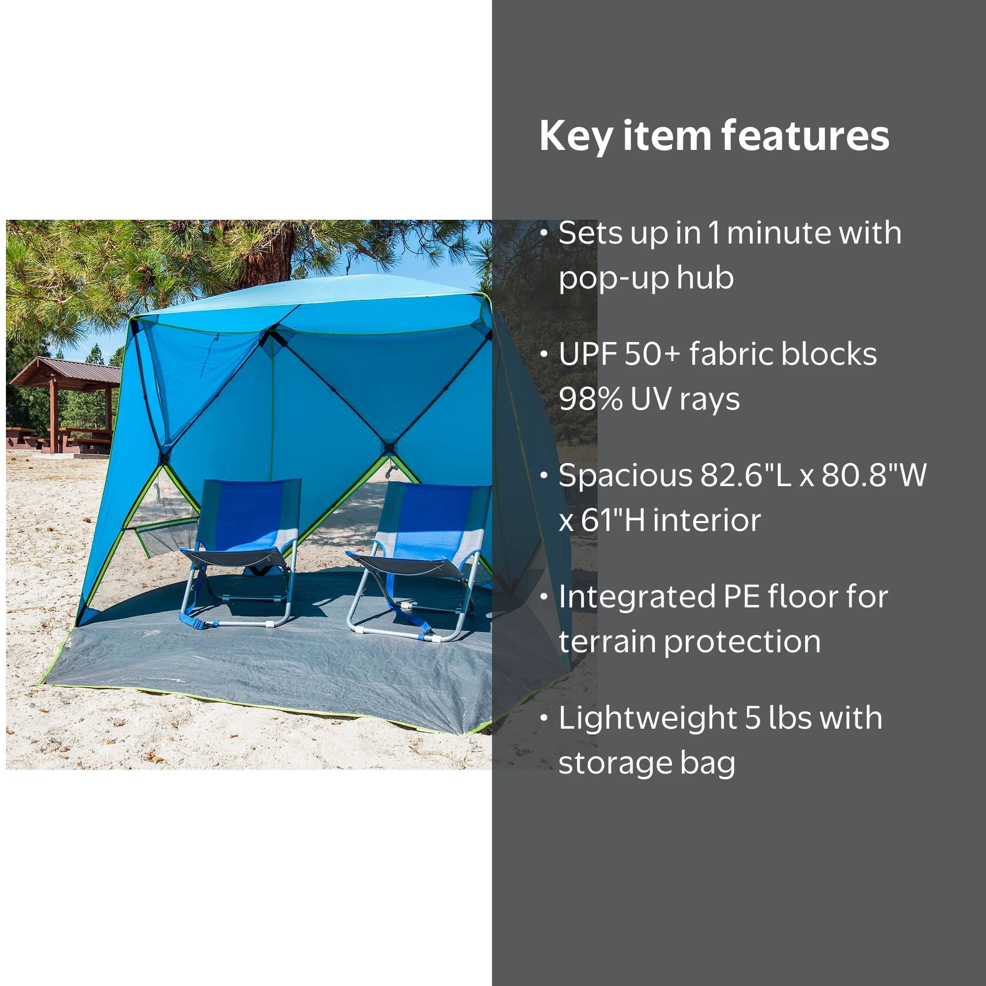 Old Bahama Bay Portable Beach Tent: Pop Up Shade Canopy Shelter