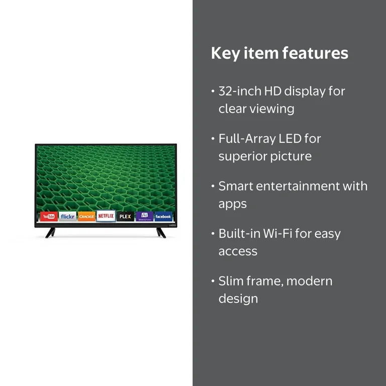 VIZIO 32-Inch 720p Smart LED TV D32H-D1 (2016) - Walmart.com