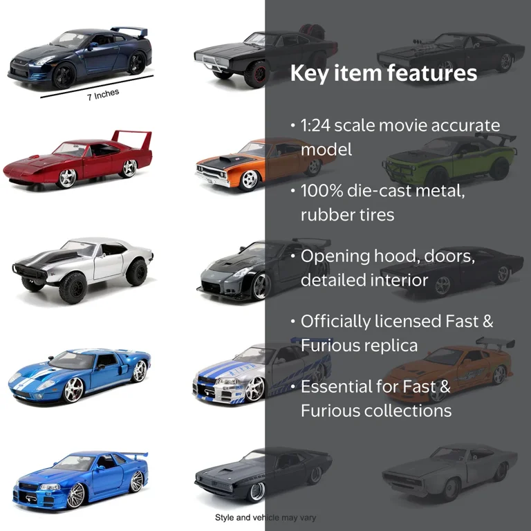 Jada Toys Fast & Furious 1:24 Die-Cast Car & Truck Play Vehicles(1